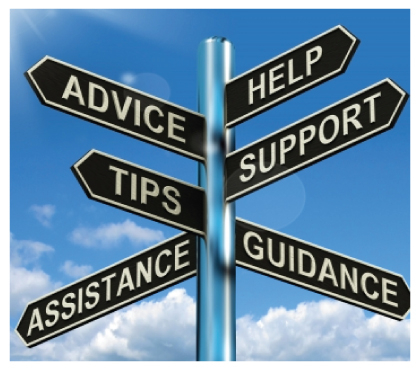 Signpost reading advice, help, support and guidance